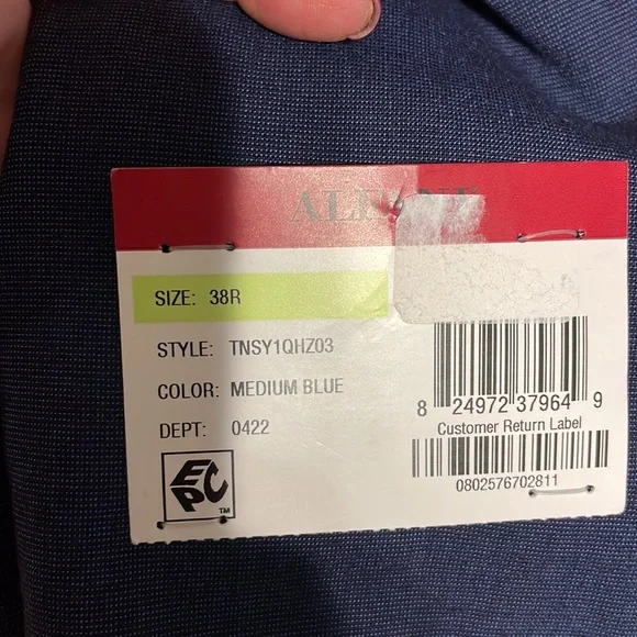 Mens 2 piece alfani suit brand new